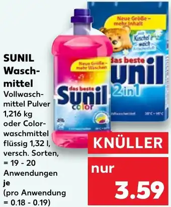 Kaufland SUNIL Waschmittel 19-20 Anwendungen Angebot