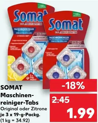 Kaufland SOMAT Maschinenreiniger-Tabs 3x19 g Packg. Angebot