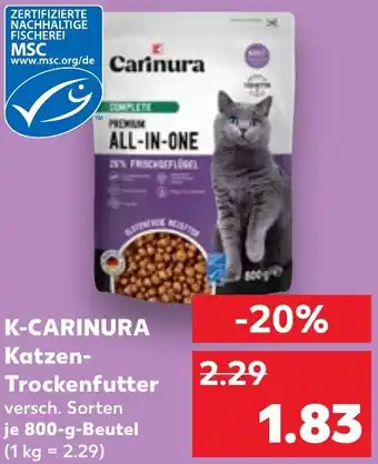 Kaufland K-CARINURA Katzen Trockenfutter 800 g Beutel Angebot