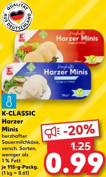 Kaufland K-CLASSIC Harzer Minis 115 g Packg. Angebot