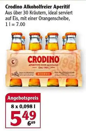 Globus Crodino Alkoholfreier Aperitif Angebot