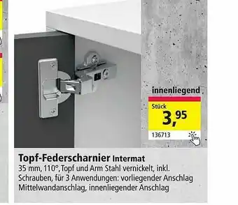 Holz Possling Topf-federscharnier Intermat Angebot