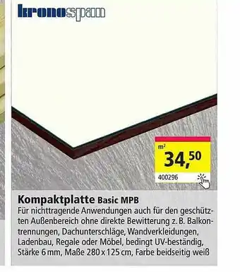 Holz Possling Kompaktplatte Basic Angebot