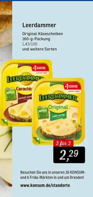 KONSUM Leerdammer Original Käsescheiben Angebot