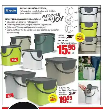 Jobst Wohnwelt Lll Rotho Recycling Müll-system Angebot