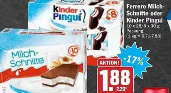 AEZ Ferrero Milch-schnitte Oder Kinder Pingui Angebot