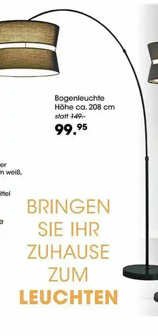 Möbel Martin Bogenleuchte Höhe Angebot