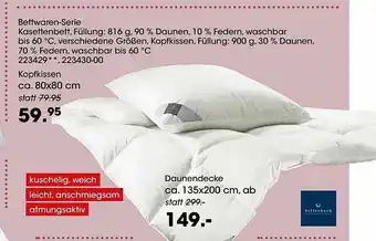 Möbel Martin Kopfkissen, Daunendecke Angebot