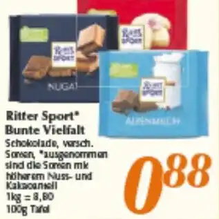 inkoop Ritter Sport Bunte Vielfalt 100 g Tafel Angebot