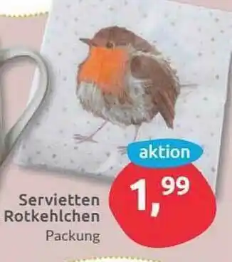 Budni Servietten Rotkehlchen Angebot