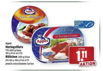 Wasgau Appel Heringsfilets, Rollchen Angebot