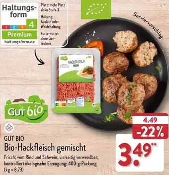 Aldi Nord GUT BIO Bio-Hackfleisch gemischt 400 g Packung Angebot