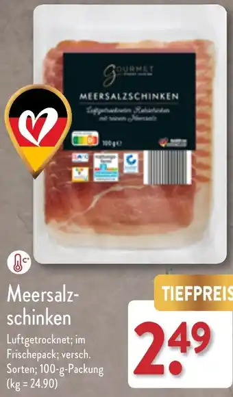 Aldi Nord GOURMET FINEST CUISINE Meersalzschinken 100 g Packung Angebot