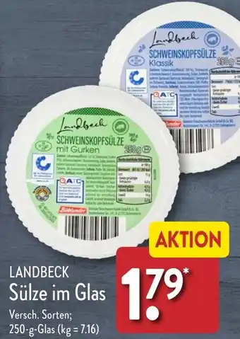 Aldi Nord LANDBECK Sülze im Glas 250 g Angebot