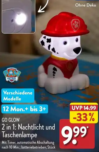 Aldi Nord GO GLOW 2 in 1: Nachtlicht und Taschenlampe Angebot