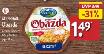 Aldi Nord ALPENHAIN Obazda 125 g Becher Angebot