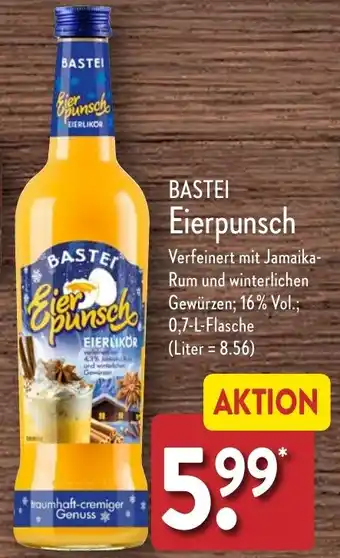 Aldi Nord BASTEI Eierpunsch 0,7 L Flasche Angebot