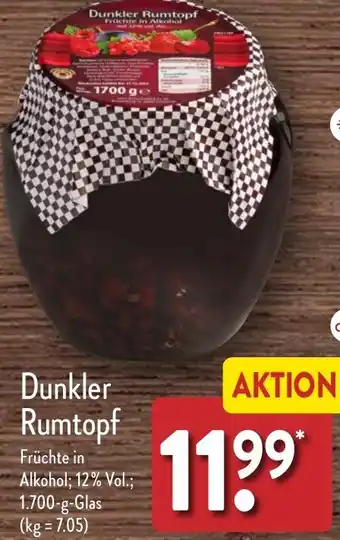 Aldi Nord Dunkler Rumtopf 1.700 g Glas Angebot