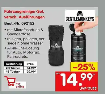 Netto Marken-Discount Gentlemonkeys Fahrzeugreiniger-set Angebot