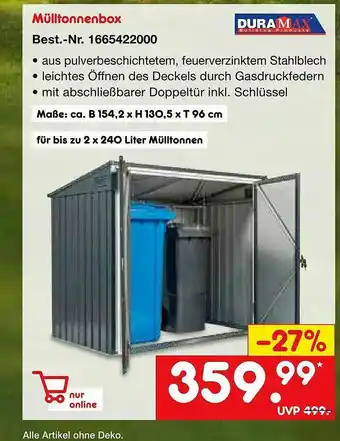 Netto Marken-Discount Duramax Mülltonnenbox Angebot