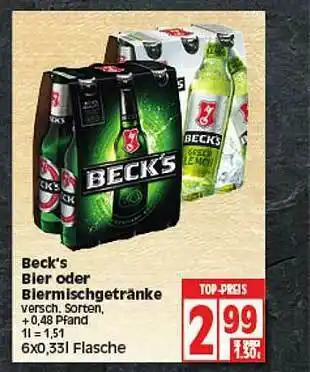 Elli Markt Beck's Bier Oder Biermischgetränke Angebot