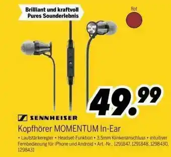 MEDIMAX Sennheiser Kopfhörer Momentum In-ear Angebot