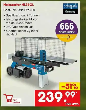 Netto Marken-Discount Scheppach Holzspalter Hl760l Angebot