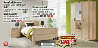 Poco Komfortzimmer, Bett, Nachtkonsole, Kleiderschrank Angebot