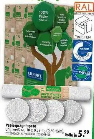 ROLLER Papierprägetapete Erfurt Angebot