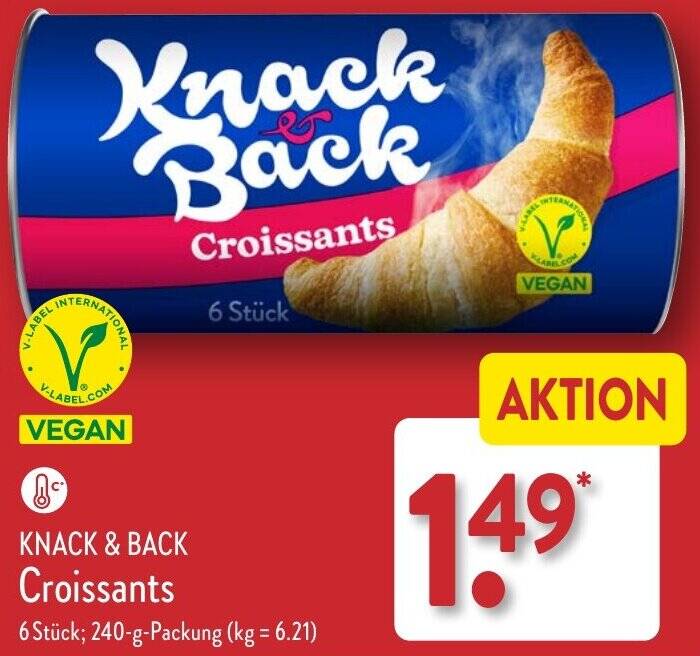 KNACK & BACK Croissants 240 g Packung Angebot bei Aldi Nord