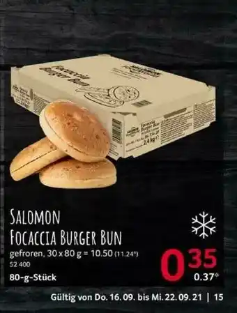 Selgros Salomon Focaccia Burger Bun Angebot