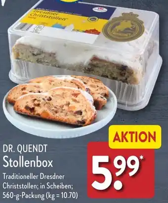 Aldi Nord DR. QUENDT Stollenbox 560 g Packung Angebot