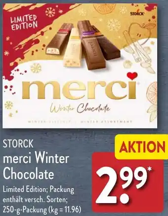 Aldi Nord STORCK merci Winter Chocolate 250 g Packung Angebot