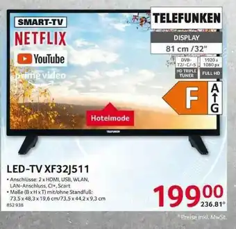 Selgros Telefunken Led-tv Xf32j511 Angebot