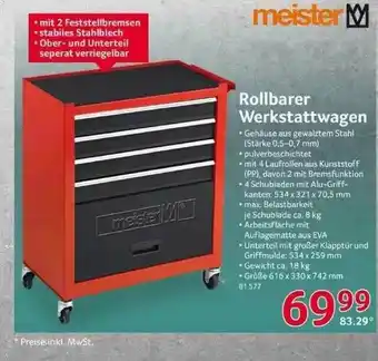 Selgros Meister Rollbarer Werkstattwagen Angebot