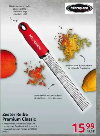 Selgros Zester Reibe Premium Classic Microplane Angebot