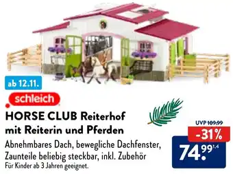 Aldi Nord Schleich HORSE CLUB Reiterhof mit Reiterin und Pferden Angebot