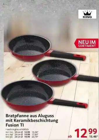 Selgros King Bratpfanne Aus Aluguss Mit Keramikbeschichtung Fusion Ti Angebot