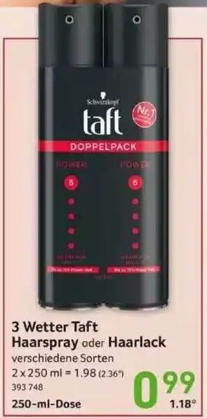 Selgros 3 Wetter Taft Haarspray Oder Haarlack Angebot