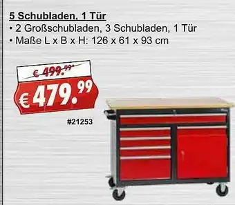 Stabilo Fachmarkt 5 Schubladen, 1 Tür Angebot