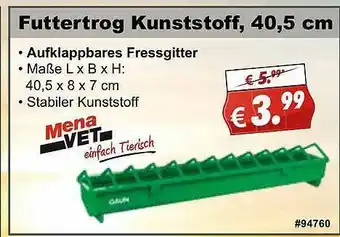 Stabilo Fachmarkt Futtertrog Kunststoff Menavet Angebot