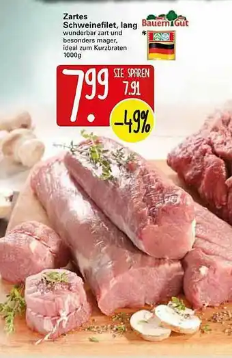 WEZ Bauern Gut Zartes Schweinefilet, Lang Angebot