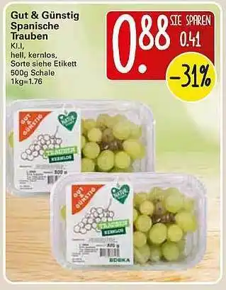 WEZ Gut & Günstig Spanische Trauben Angebot