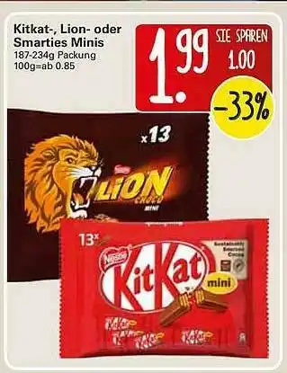 WEZ Kitkat-, Lion- Oder Smarties Minis Angebot