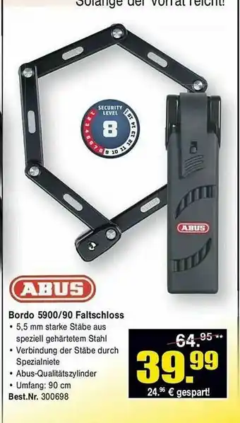 Zweirad Stadler Abus Bordo 5900.90 Faltschloss Angebot