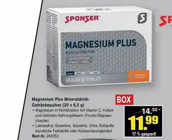 Zweirad Stadler Sponser Magnesium Plus Mineraldrink-getränkepulver Angebot