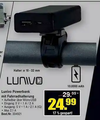 Zweirad Stadler Lunivo Powerbank Mit Fahrradhalterung Angebot