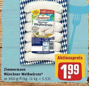 REWE Zimmermann Münchner Weißwürste Angebot