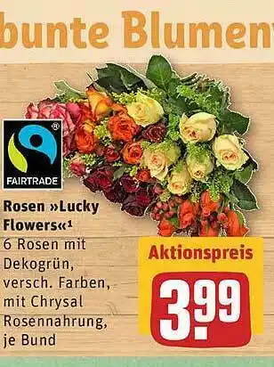 REWE Fairtrade Rosen „lucky Flowers” Angebot