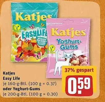 REWE Katjes Easy Life Oder Yoghurt-gums Angebot